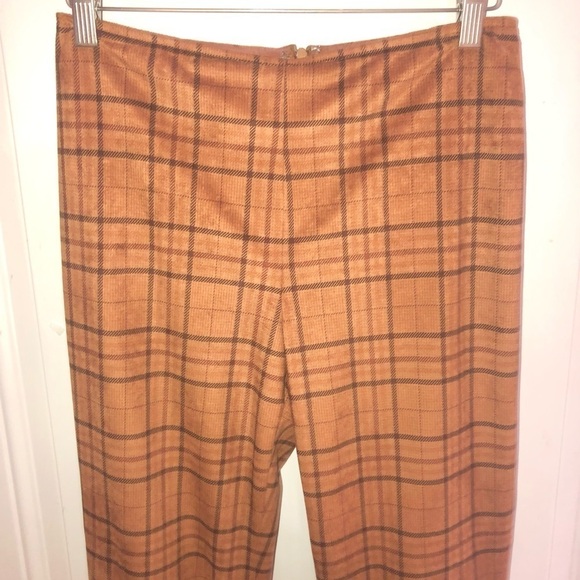 Muse brown plaid pants high waisted boot cut size 2 - Picture 2 of 7